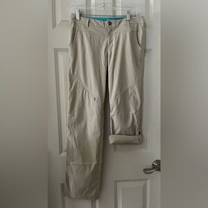 Women’s Eddie Bauer Travex Khaki convertible travel hiking pants pockets size 4